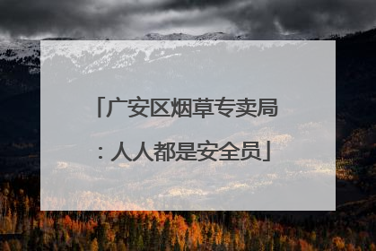 广安区烟草专卖局：人人都是安全员