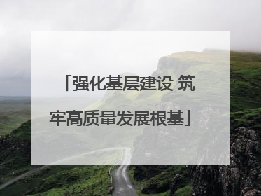 强化基层建设 筑牢高质量发展根基