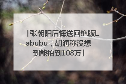 张朝阳后悔送回绝版Labubu，胡润称没想到能拍到108万