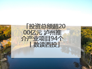 投资总额超2000亿元 泸州推介产业项目94个丨数读西投
