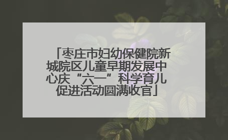 枣庄市妇幼保健院新城院区儿童早期发展中心庆“六一”科学育儿促进活动圆满收官
