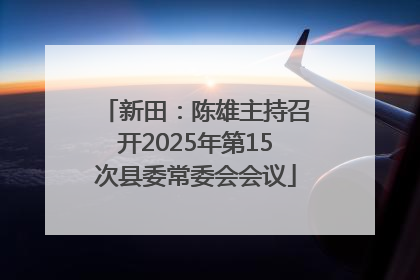 新田：陈雄主持召开2025年第15次县委常委会会议