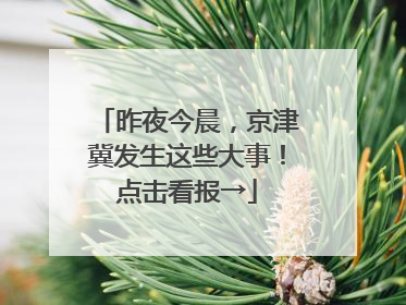 昨夜今晨，京津冀发生这些大事！点击看报→
