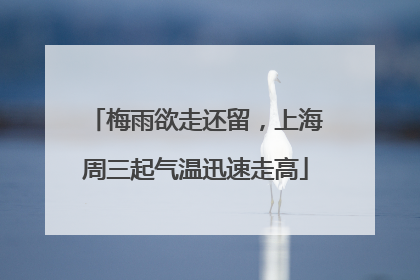 梅雨欲走还留，上海周三起气温迅速走高