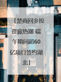 楚商回乡投资掀热潮 端午期间超60亿项目签约湖北