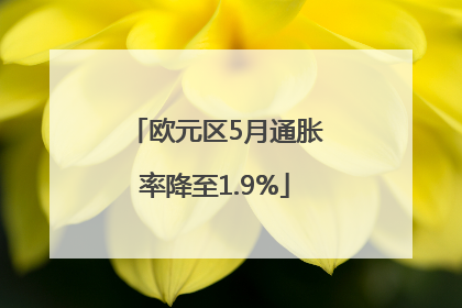 欧元区5月通胀率降至1.9%