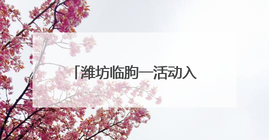潍坊临朐一活动入选省级典型案例