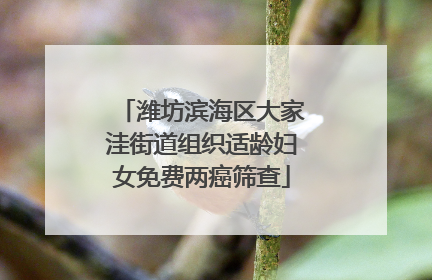 潍坊滨海区大家洼街道组织适龄妇女免费两癌筛查