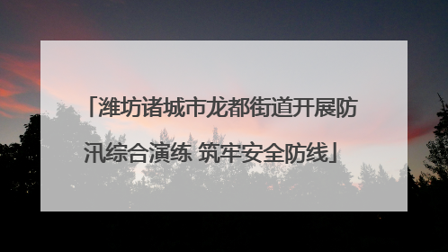 潍坊诸城市龙都街道开展防汛综合演练 筑牢安全防线