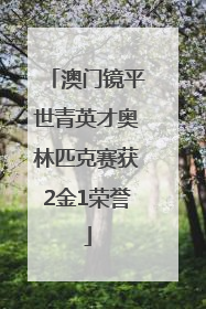 澳门镜平世青英才奥林匹克赛获2金1荣誉