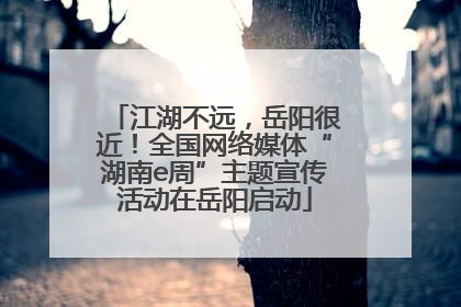 江湖不远，岳阳很近！全国网络媒体“湖南e周”主题宣传活动在岳阳启动