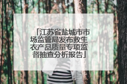 江苏省盐城市市场监管局发布救生衣产品质量专项监督抽查分析报告