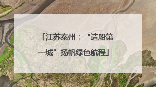 江苏泰州：“造船第一城”扬帆绿色航程