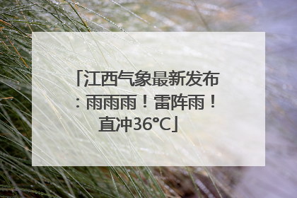 江西气象最新发布：雨雨雨！雷阵雨！直冲36°C