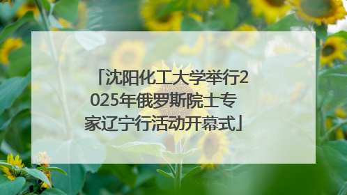 沈阳化工大学举行2025年俄罗斯院士专家辽宁行活动开幕式