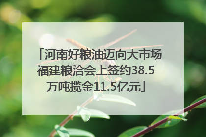 河南好粮油迈向大市场 福建粮洽会上签约38.5万吨揽金11.5亿元