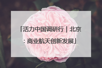活力中国调研行｜北京：商业航天创新发展