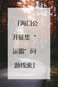 海口公开征集“运霸”问题线索