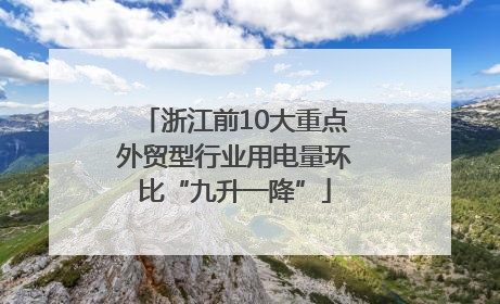 浙江前10大重点外贸型行业用电量环比“九升一降”