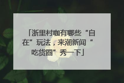 浙里村咖有哪些“自在”玩法，来潮新闻“吃货圈”秀一下