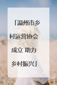温州市乡村运营协会成立 助力乡村振兴
