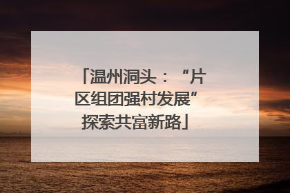温州洞头：“片区组团强村发展”探索共富新路