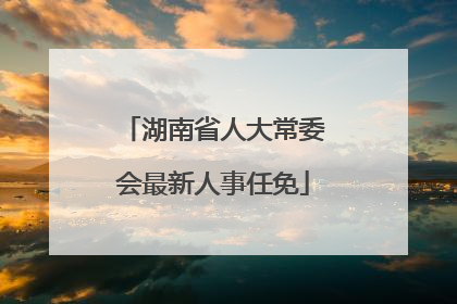 湖南省人大常委会最新人事任免