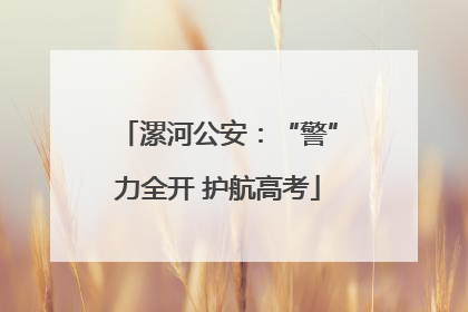 漯河公安：“警”力全开 护航高考