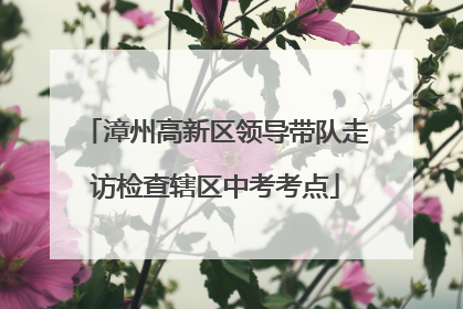 漳州高新区领导带队走访检查辖区中考考点