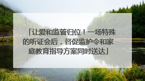 让爱和监管归位！一场特殊的听证会后，督促监护令和家庭教育指导方案同时送达