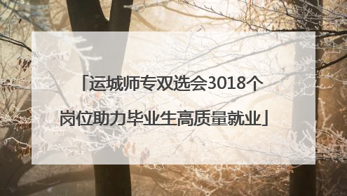运城师专双选会3018个岗位助力毕业生高质量就业