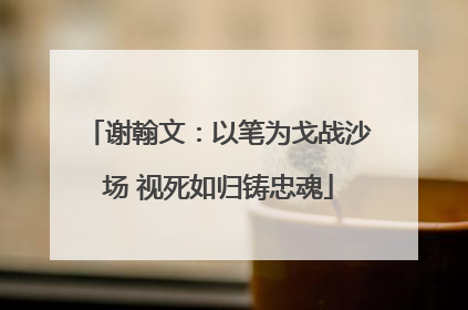 谢翰文：以笔为戈战沙场 视死如归铸忠魂