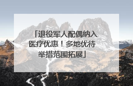 退役军人配偶纳入医疗优惠！多地优待举措范围拓展