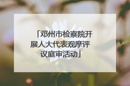 邓州市检察院开展人大代表观摩评议庭审活动