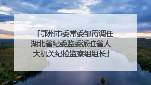 鄂州市委常委邹霞调任湖北省纪委监委派驻省人大机关纪检监察组组长