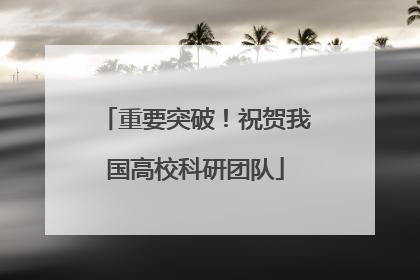 重要突破！祝贺我国高校科研团队