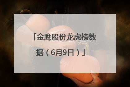 金鹰股份龙虎榜数据（6月9日）