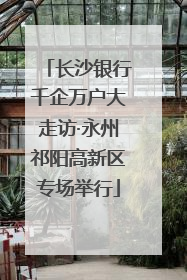 长沙银行千企万户大走访·永州祁阳高新区专场举行