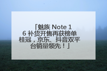 魅族 Note 16 补货开售再获榜单桂冠，京东、抖音双平台销量领先！