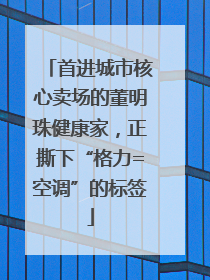首进城市核心卖场的董明珠健康家，正撕下“格力=空调”的标签