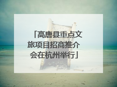高唐县重点文旅项目招商推介会在杭州举行