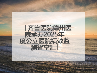 齐鲁医院德州医院承办2025年度公立医院绩效监测智享汇