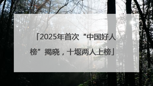2025年首次“中国好人榜”揭晓，十堰两人上榜