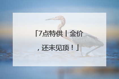 7点特供丨金价，还未见顶！