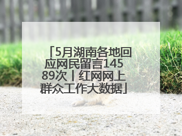 5月湖南各地回应网民留言14589次丨红网网上群众工作大数据